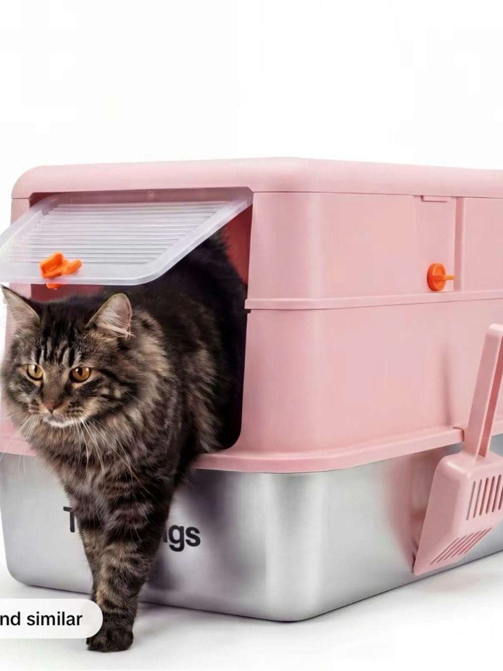 Covered Cat Litter Box in Brown - Picture 2 of 4